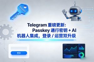 Telegram 重磅更新：Passkey 通行密钥 + AI 机器人集成，登录 / 运营双升级